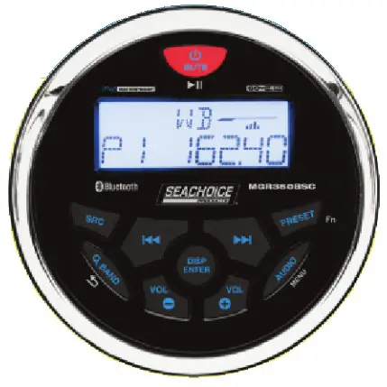 SEACHOICE 72104 Bluetooth In Dash Marine Gauge Stereo - Cover