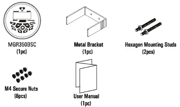SEACHOICE 72104 Bluetooth In Dash Marine Gauge Stereo - THIS PACKAGE CONTANTS