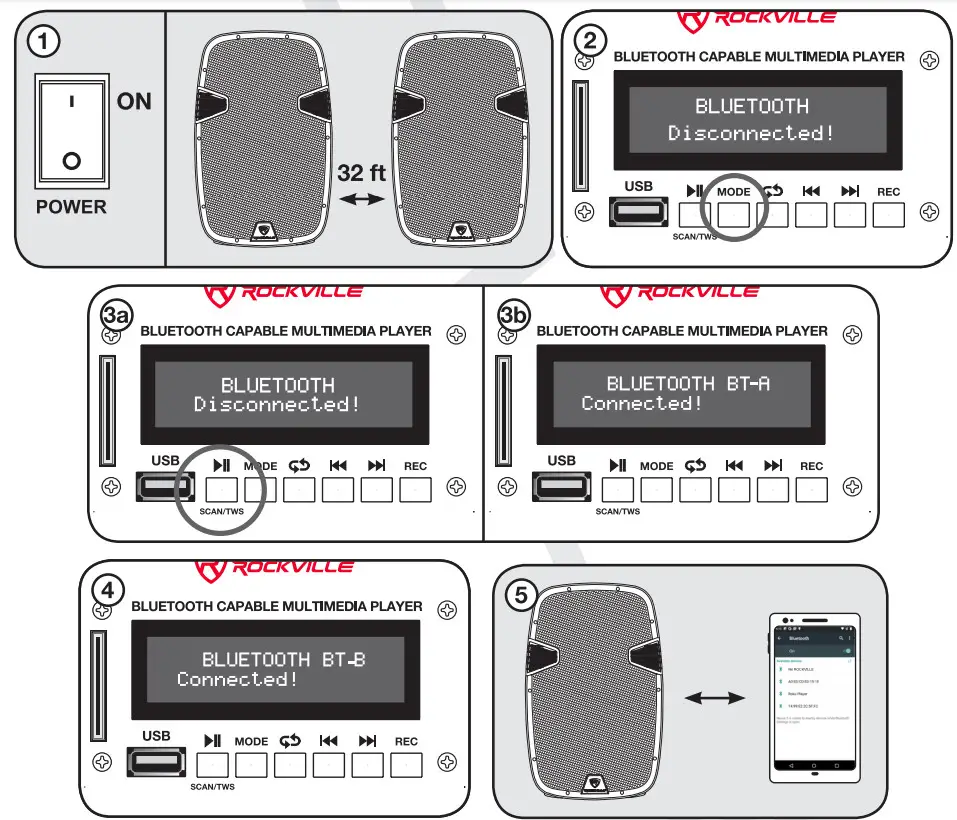 Rockville RAM-BT V2 series Pro Audio Speaker- link