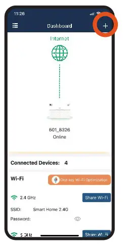 HKBN Mesh Wi-Fi Mesh Satellite Pairing- right top corner