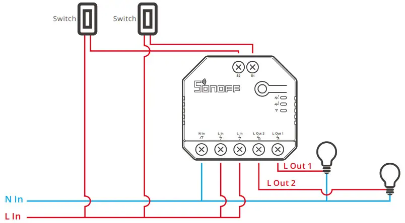 SONOFF DUALR3 Dual Relay Two Way Power Metering Smart -light switch