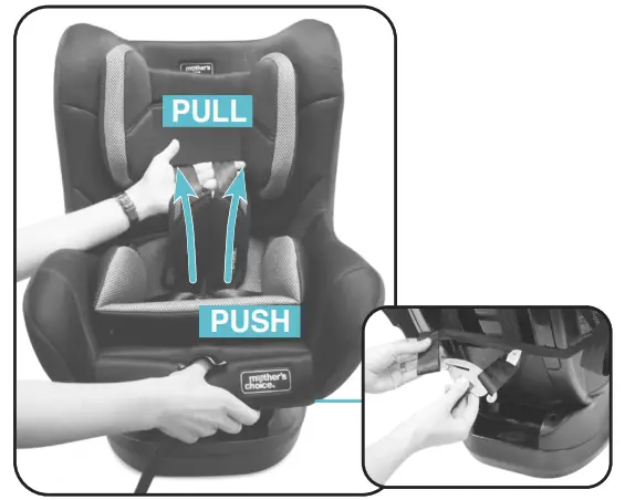 mother s Choice Harmony Convertible Car Seat - Height Adjustment