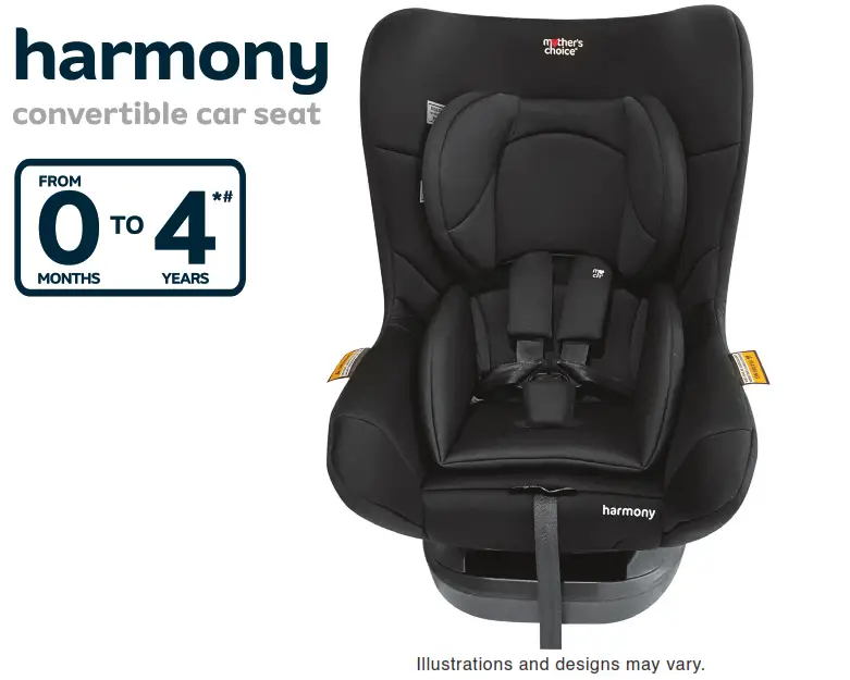 mother s Choice Harmony Convertible Car Seat - INSTRUCTION
