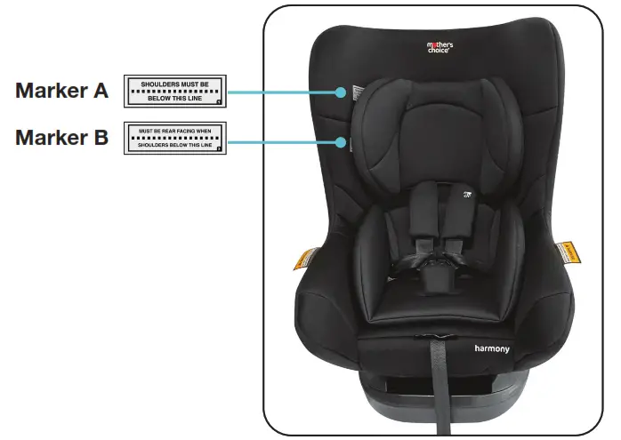mother s Choice Harmony Convertible Car Seat - Markers