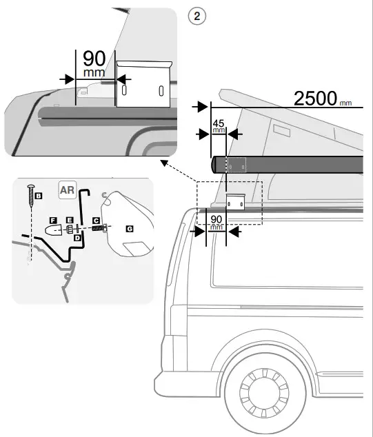 FIAMMA 98655Z033 Kit VW T6 Kepler- pop-up roof 2