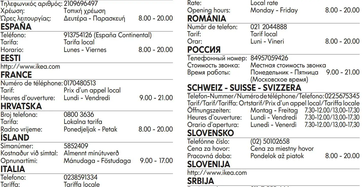 IKEA 903.923.34 FULLSTÄNDIG Wall Mounted Extractor Hood Instruction Manual - Address