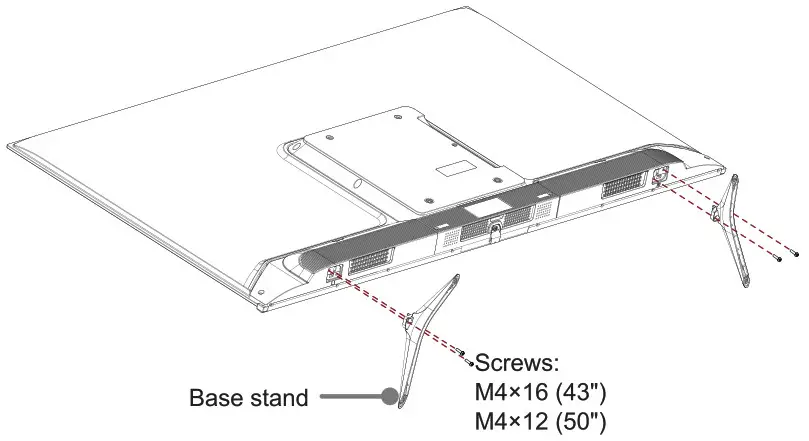 Hisense 43A6GX XClass TV 43 Inch 4K UHD A6 Smart Series - Attach the TV stand