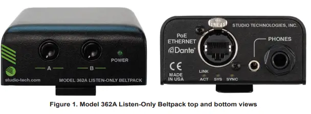 studio-tech 362A Listen-Only Beltpack-fig2
