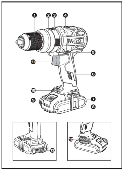 WORX WX354 20V Brushless Impact Drill - overview