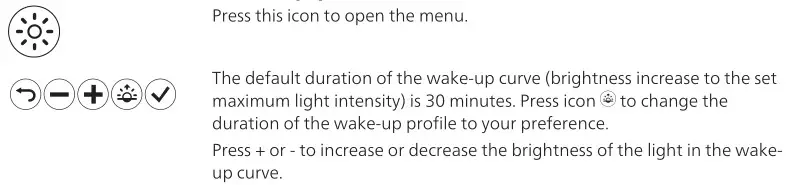 PHILIPS HF3650 SmartSleep Sleep and Wake-Up Light - Duration of the wake-up profile