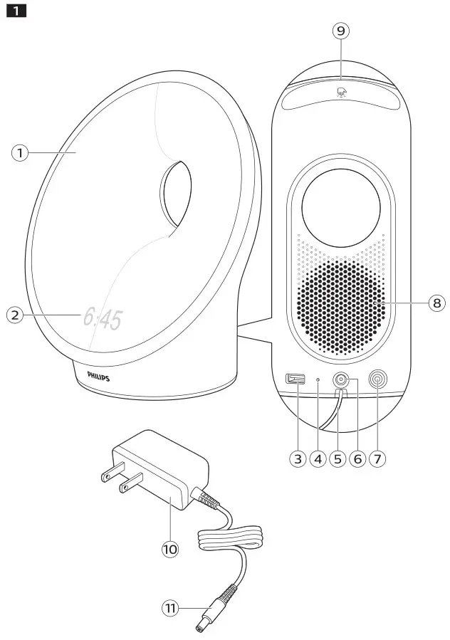 PHILIPS HF3650 SmartSleep Sleep and Wake-Up Light - Fig. 1