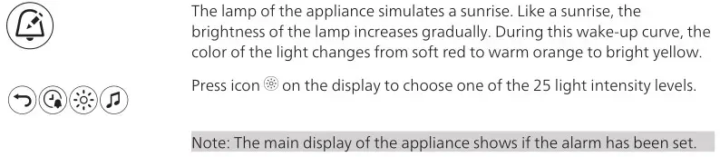PHILIPS HF3650 SmartSleep Sleep and Wake-Up Light - Light intensity of the wake-up profile