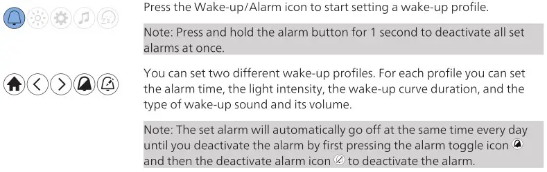 PHILIPS HF3650 SmartSleep Sleep and Wake-Up Light - Setting wake-up profiles