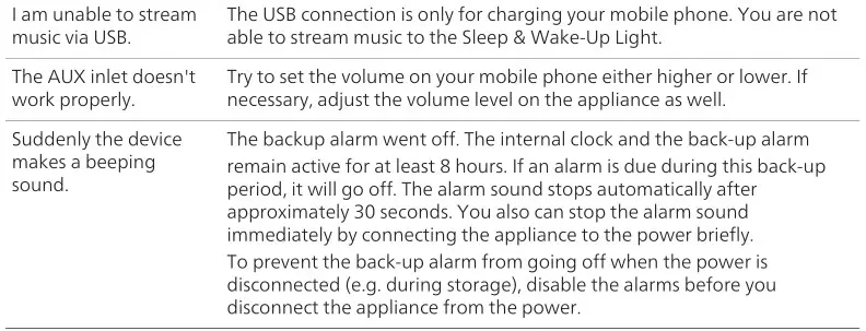 PHILIPS HF3650 SmartSleep Sleep and Wake-Up Light - Troubleshooting 3