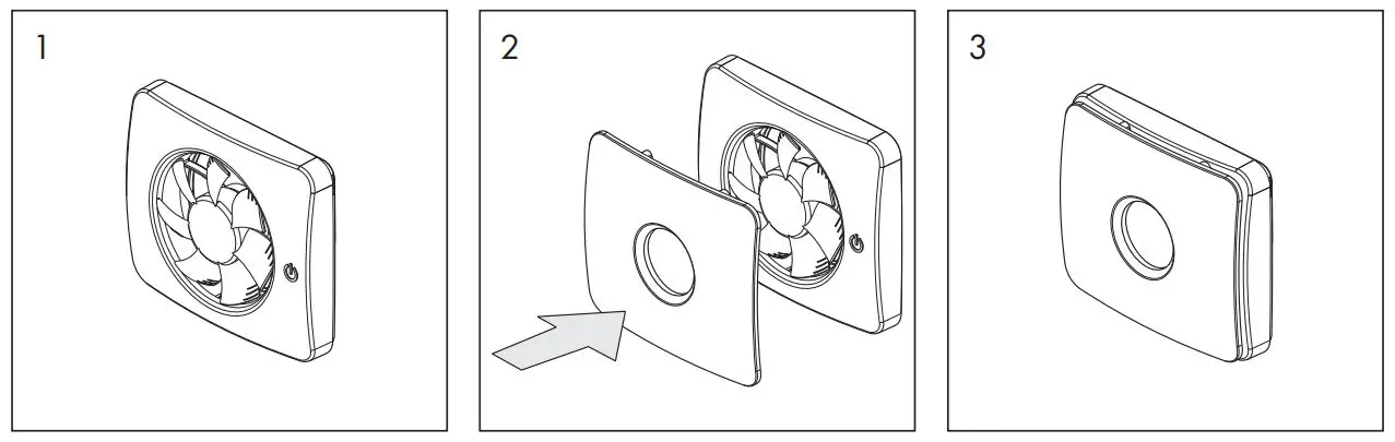 Vent-Axia Pureair Sense Bathroom Fan With Odour Sense Technology Instruction Manual - Mounting of Magnetic Front Cover