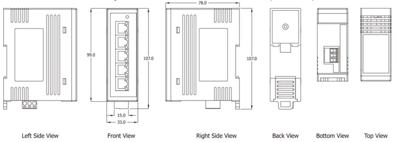 Logicbus NS 205 5 Port Industrial 10 100 Mbps Ethernet Switch - Fig2