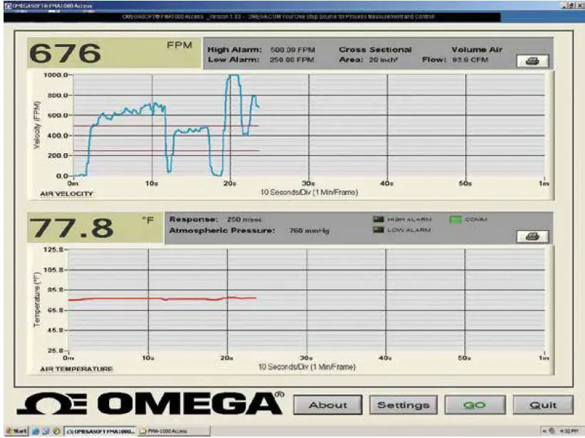 OMEGA FMA1000 Air Velocity-Temperature Transmitter and Indicator 10
