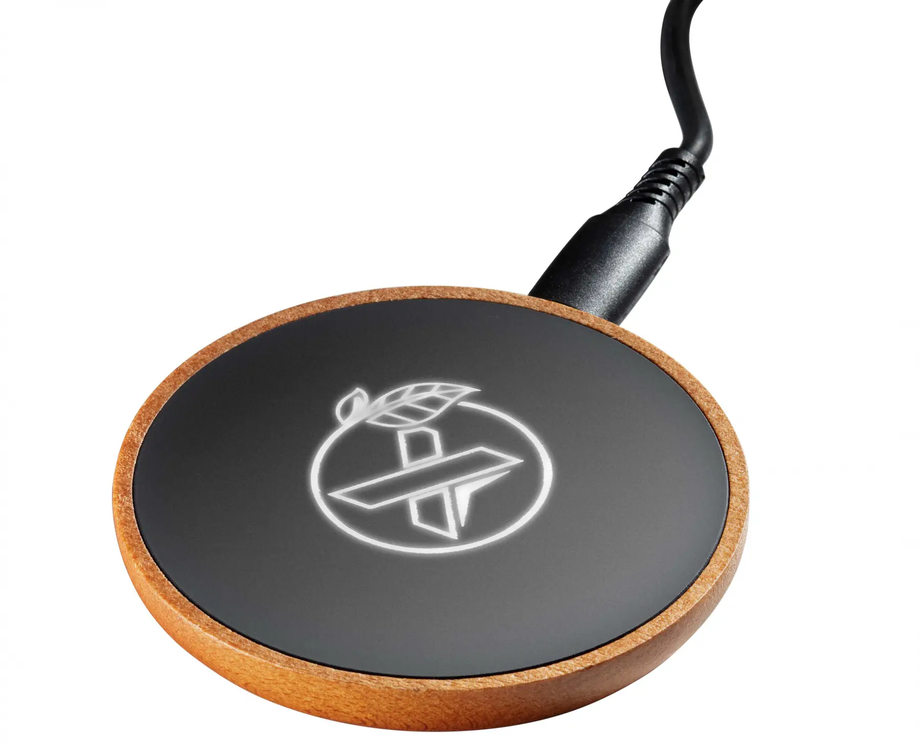 SCX design W13-32486 Maple Wood 10W Wireless Charger logo