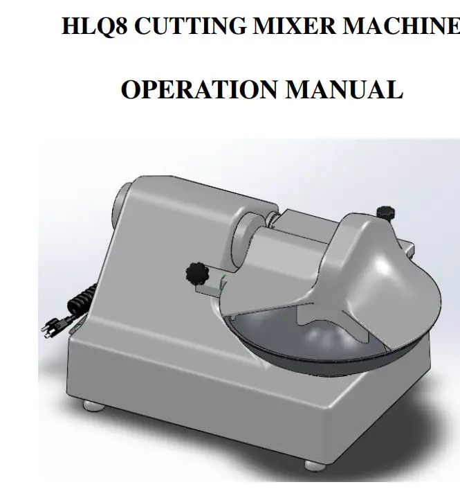 AISTAN HLQ8 Food Cutting Mixer Machine User Manual