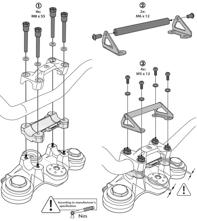 TOURATECH 01 082 5411 0 GPS Handlebar Bracket Adapter