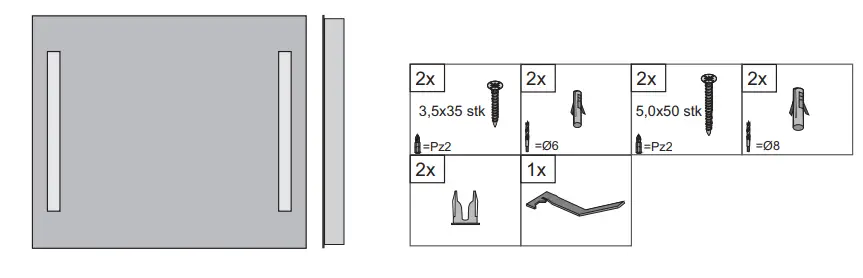 muatoa 123922 Shape Light Mirrors fig 1