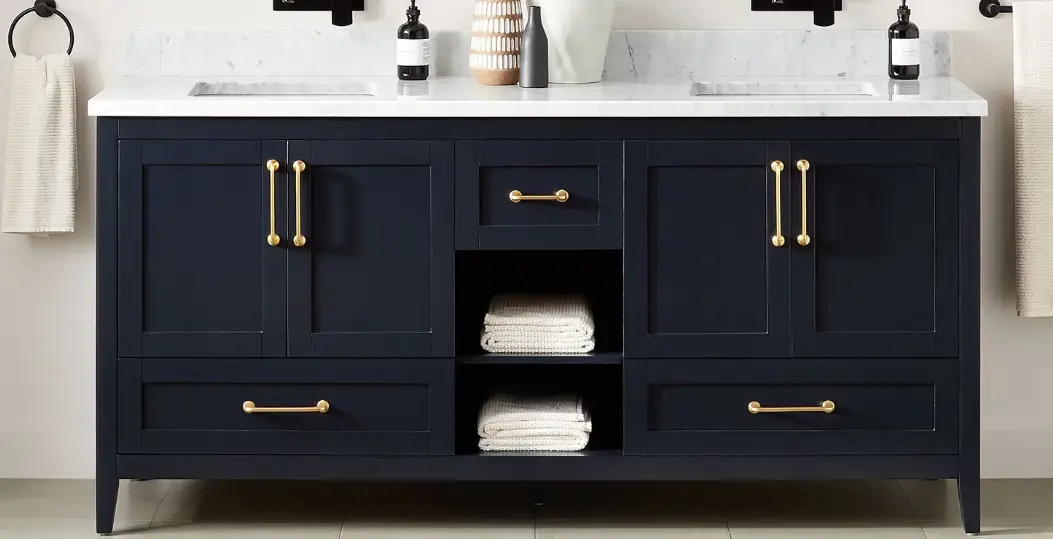 Home Decorators Collection 19111s-vs61c-dg Sturgess 61 Inch Open Shelf Double Vanity Instruction Manual