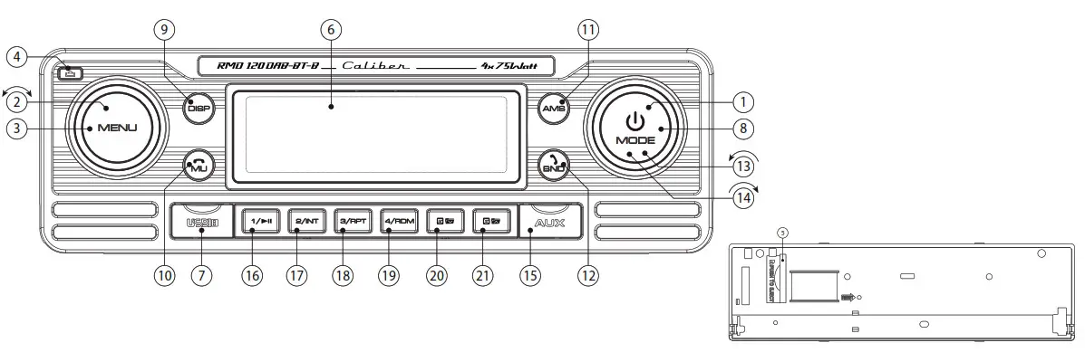 CALIBER RMD 120DAB-BT-B Car Radio - Diagram