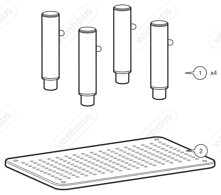 VonHaus 3000161 Height Adjustable Metal Monitor Stand COMPONENTS