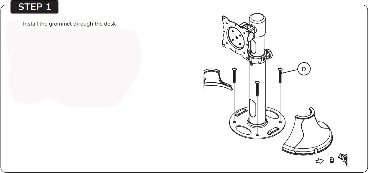 Neomounts NewStar FPMA-D025SILVER Monitor Desk Mount - Step 1