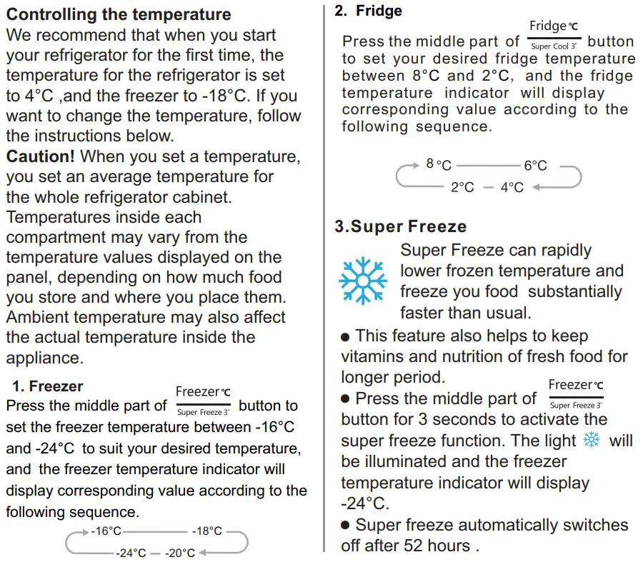 Hisense RQ515N4AC2 Cross Door Refrigerator User Manual - Display controls