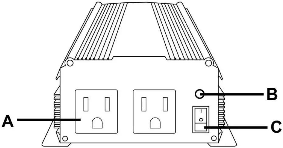 POWER BRIGHT ML1000 24 24V Power Inverter - Front Panel