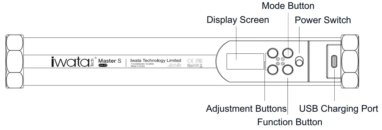 iwata Tech MA 03 Master S RGB Light Stick LED Video Light - 9
