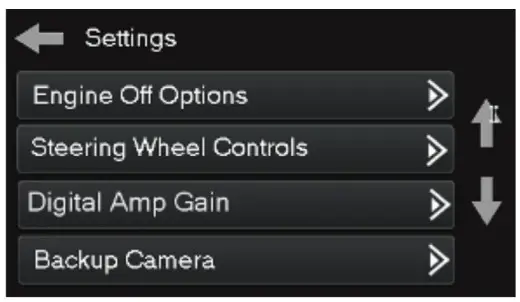 Metra 95-6553B ISO DDIN radio provision - Settigs screen 1