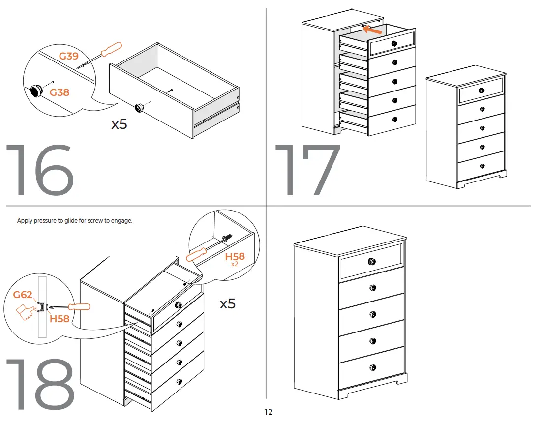 ASHLEY Five Drawer Chest - fig 11