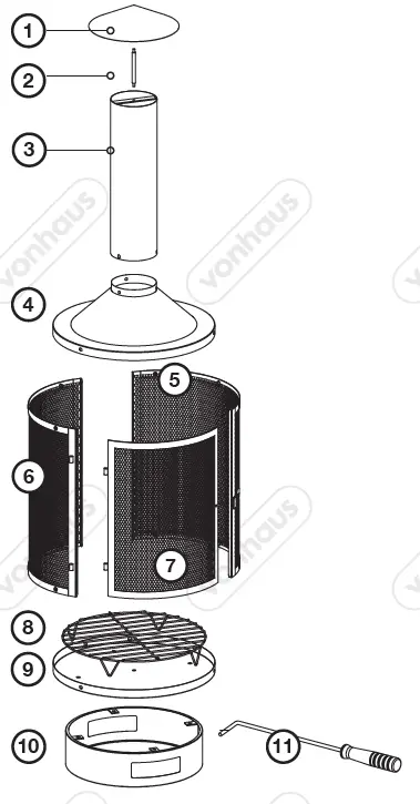 VonHaus 2500652 Black Metal Chiminea 4