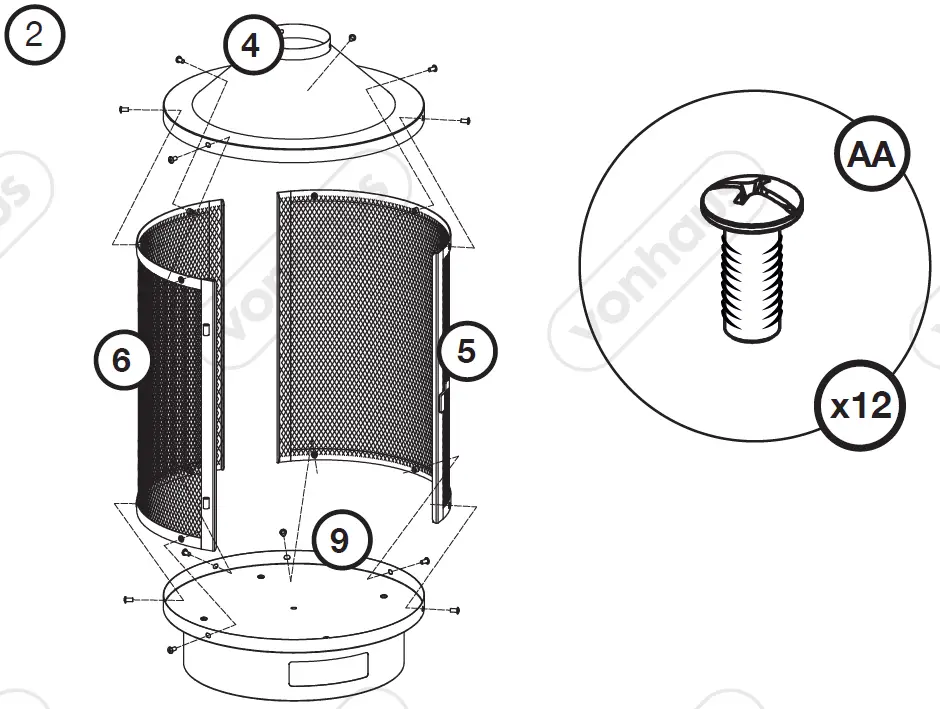 VonHaus 2500652 Black Metal Chiminea 6