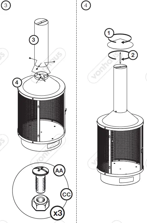 VonHaus 2500652 Black Metal Chiminea 7