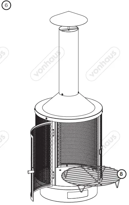 VonHaus 2500652 Black Metal Chiminea 9