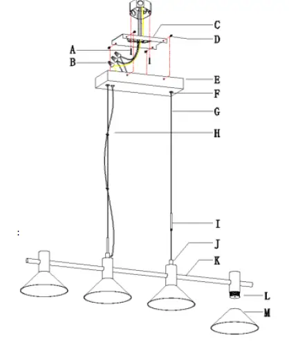 ZEVNI-A04429-38-Inch-Wide-Black-LED-Kitchen-Island-Light-7
