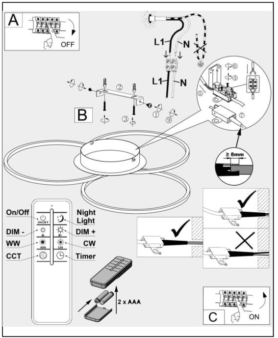 B K Licht LED Frame Ceiling Lamp - 1