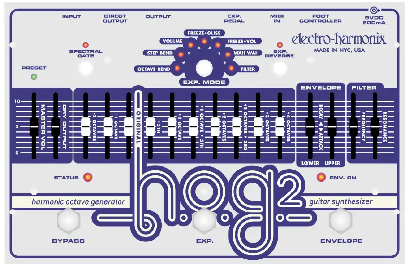 electro-harmonix HOG2 Harmonic Octave Generator Guitar Synthesizer