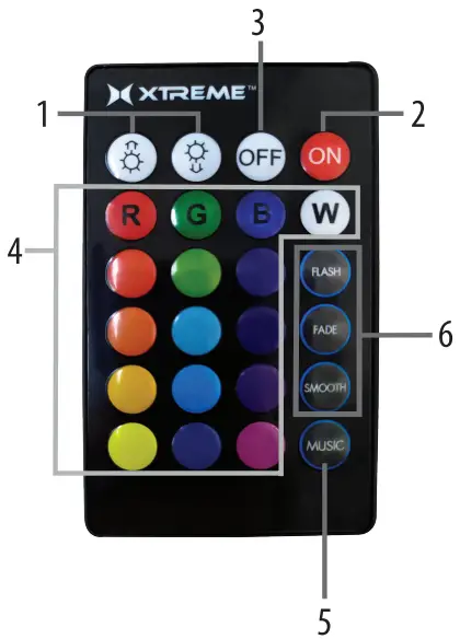 XTREME XLB7-1033-BLK Multicolor Light Bar with Multi-Position Base - remot