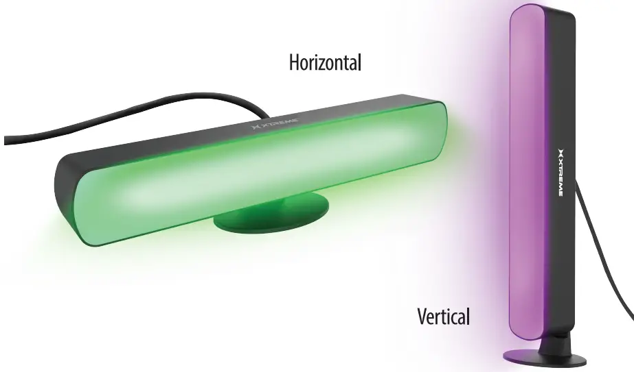 XTREME XLB7-1033-BLK Multicolor Light Bar with Multi-Position Base - setup