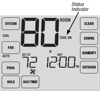 Braeburn Programmable Touchscreen Thermostat-Status Indicators