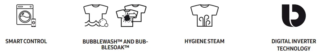 SAMSUNG WW85T504DAESA 8.5kg BubbleWash Smart Front Load Washer - icon 1