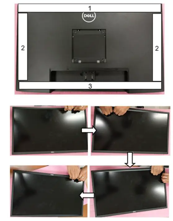DELL SE2422HX 23.8 Inch FHD 16 9 Monitor Instructions - Disassemble Rear Cover from Bezel