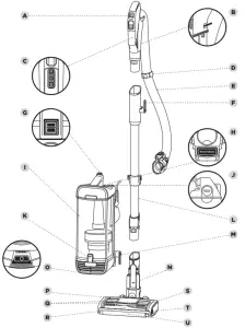 Shark DuoClean Powered Lift Away Upright - MAIN UNIT