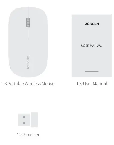 UGREEN MU001 Portable Wireless Mouse- Package