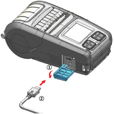 BIXOLON XM7 20 Mobile Label Printer - Interface Cable Connection