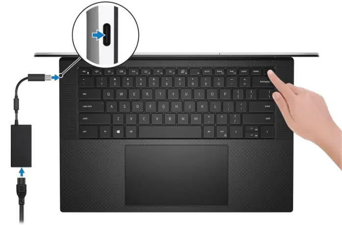 DELL XPS 15 9500 - Connect the power adapter